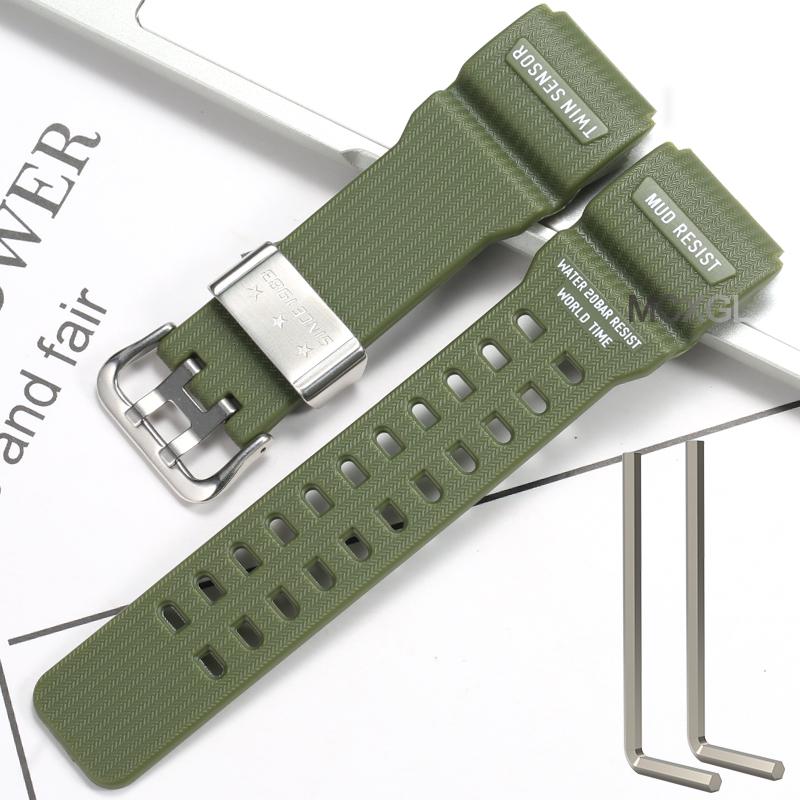 Natural Resin Replacement Watch Strap Suitable for Casio G-Shock Master G Mudmaster GG-1000 GWG-100 GSG-100 Sport Watch Bracelet