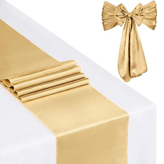 Table Runner Long Rectangle Smooth Fabric Machine Washable Solid Color Party Table Runner Wedding Banquet Supplies