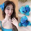 10pcs Summer Phalaenopsis Flower Hair Clip Simulated Floral French Fashion Barrettes Color Girls Headwear Bobby Pin Accessories