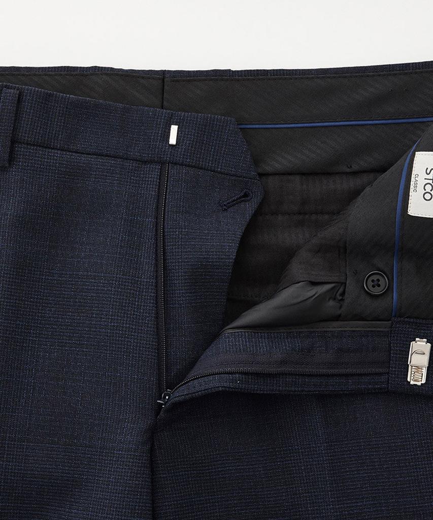 STCO Summer Wool 49 Micro Pattern Pants Navy (Classic Fit)_Sslub56Ccn