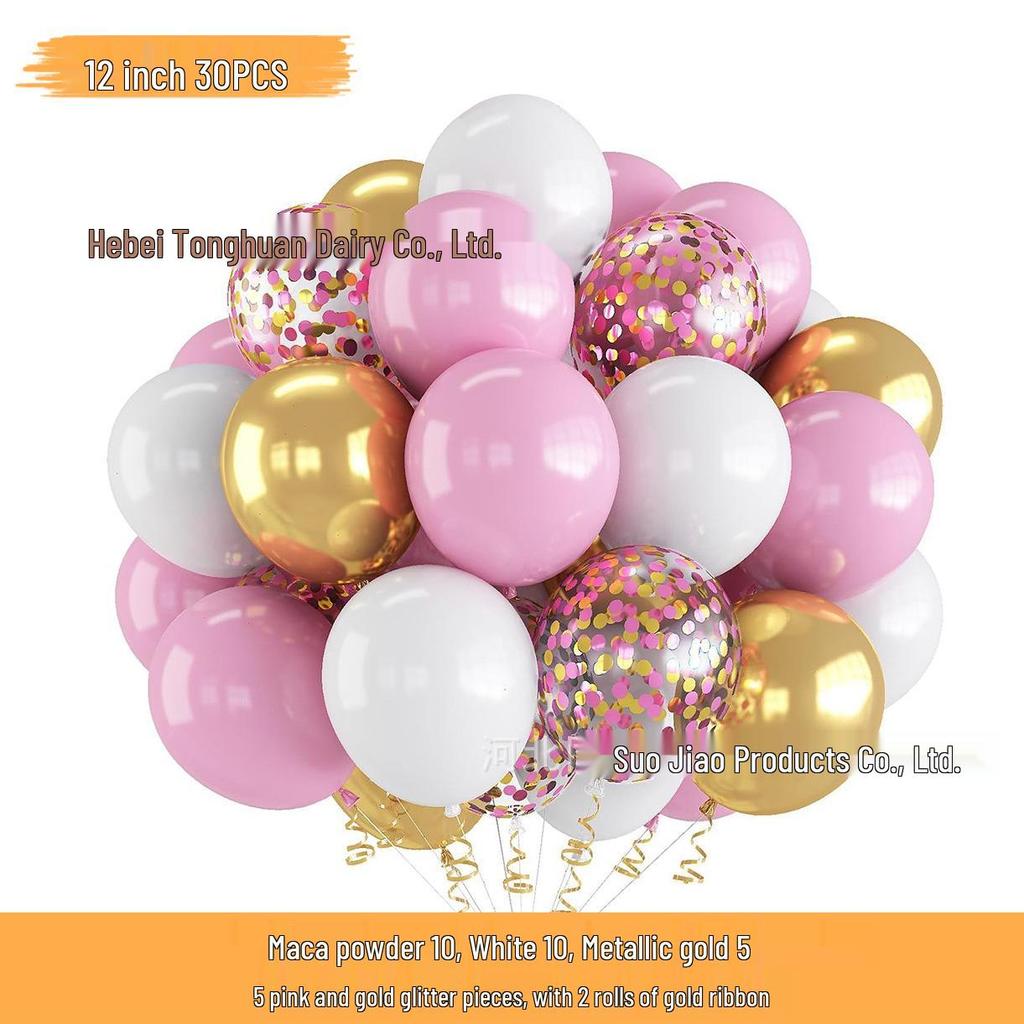 Neues Jahr Matt Glitzer Metallisch Latex Ballon Set für Dekorative Foto Atmosphäre