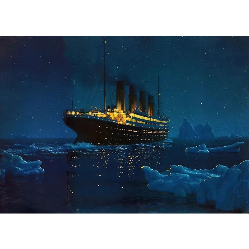 Das Boot in Titanic Schiff Schiffswrack Klassischer Film Leinwandmalerei Poster und Druck Wandkunst Bild für Wohnzimmer Heimdekor