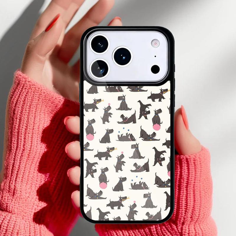 Cartoon schnauzer dog Phone Case for iPhone 17 16 15 14 13 Pro Max Back Cover for 12 11 Pro Coque