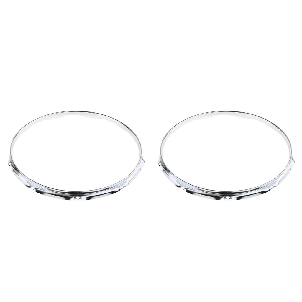 1 Pair Iron Snare Drum Hoop Ring Rim 10 Holes