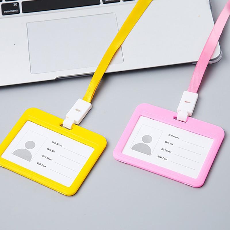 1 STÜCK Einfache Geschäfts-Arbeitskarten-ID-Büro-Schule-Ausweishalter Badge Tag Neck Strap Lanyard