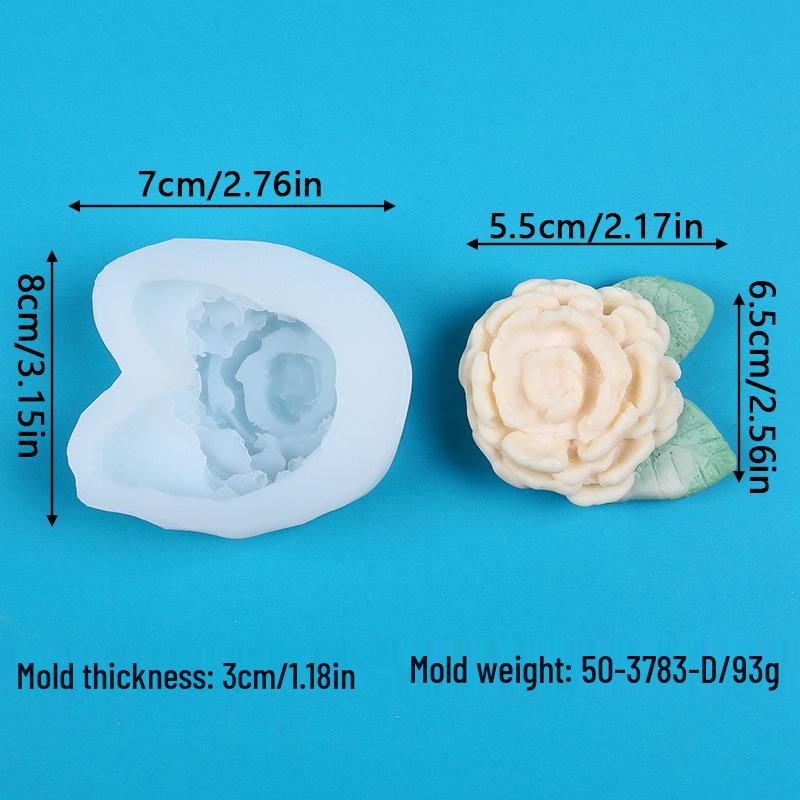 3D Peony & Rose Flower Silicone Mold for Candles, Diffusers, Soaps, and Epoxy Crafts