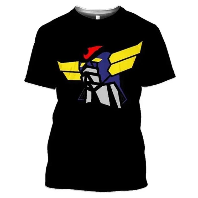 3D Animated Printed T-shirt for Men's Oversized Design Shirt, Grandizer, Robot, Harajuku Style, Goldorak Y2K Streetwear