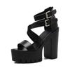 Open Toe High Heels Sandals Women Platform Shoes For Party Nightclub Sexy Black Gothic Footwear