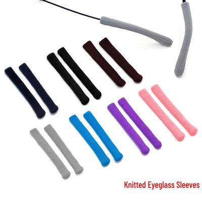 Pletené vlněné háčky na uši pro brýle: Zimní teplé, elastické kryty stranic pro myopii a sluneční brýle