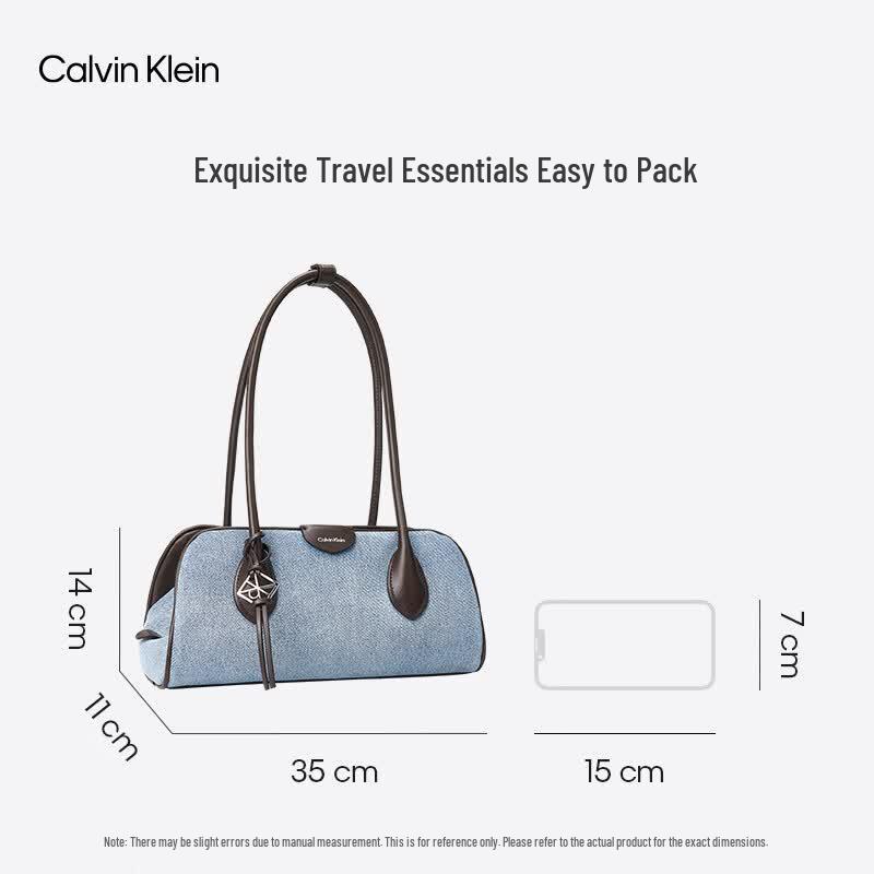 Calvin Klein Women's Monogram Denim Boston Shoulder Bag