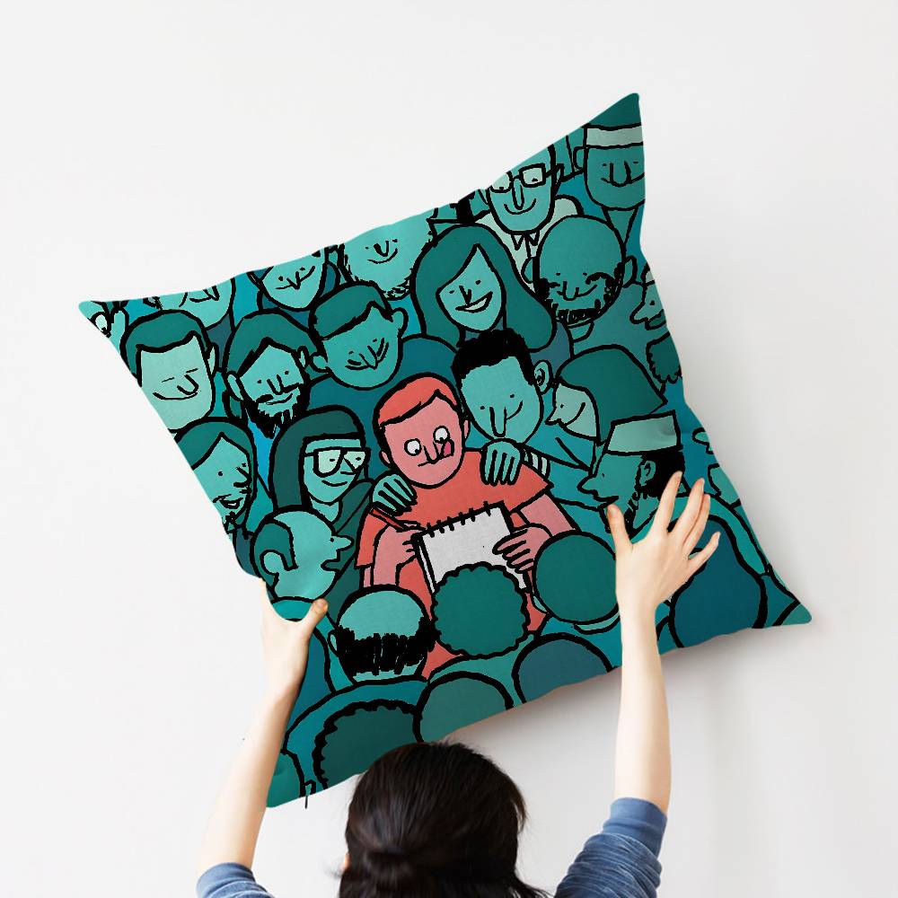 Kunst JJean JJullien Niedliche Kissenbezüge Kissenbezug Wohnzimmer Sofa Heimdekoration Maßgeschneidert