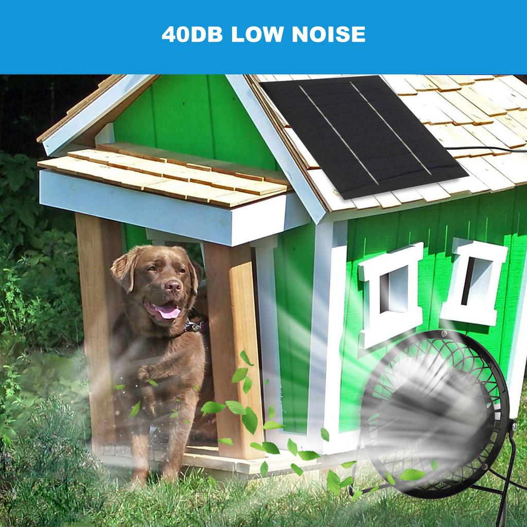 Ventilatore alimentato da pannello solare 5W USB 360 gradi regolabile pannello solare ventilatore serra per pollaio esterno cuccia per cani