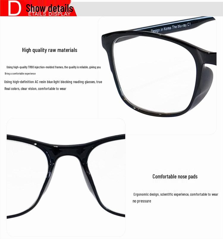 New TR90 Unisex Anti-Blue Light Lightweight Reading Glasses for Mobile Use