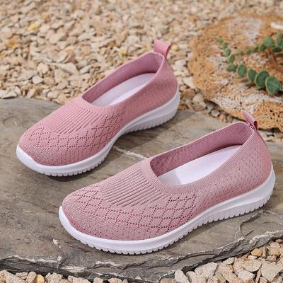Scarpe a slip-on in rete per la primavera per donne di mezza età e anziane - Suola morbida, comode, stile casual
