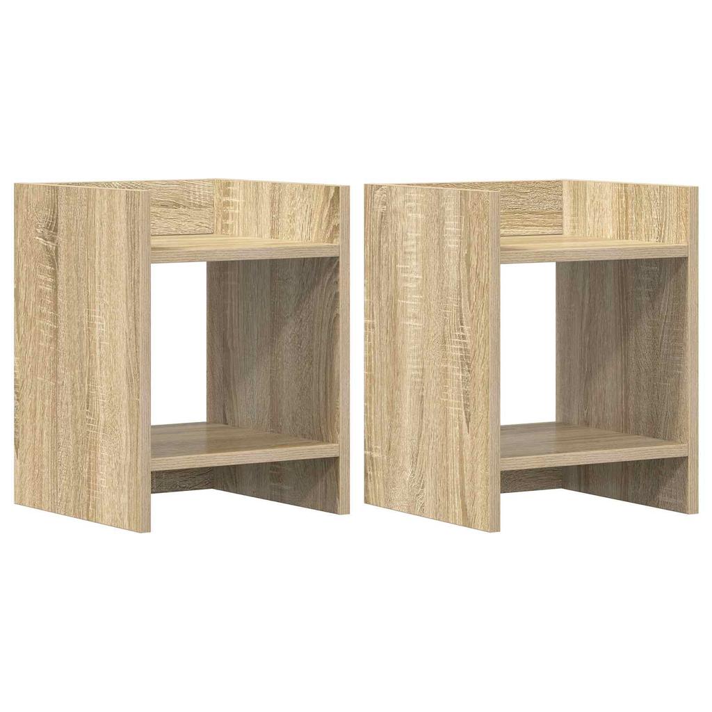 Plant Stand with Shelf 2 pcs Sonoma Oak 30 x 30 x 40 cm