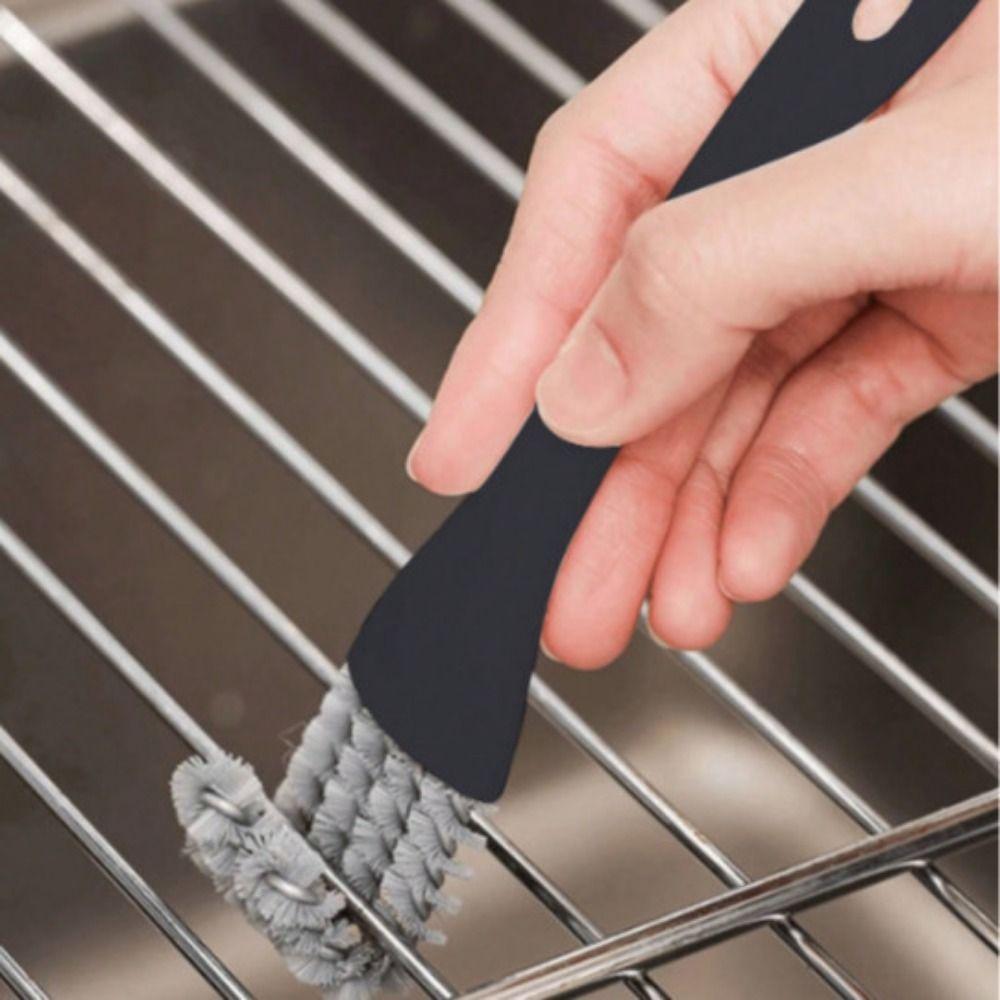 4Pcs V-shaped BBQ Grill Brush Set 2 In 1 Grid Cleaning Brush Exhaust Fan Stove Cleaner  Sink