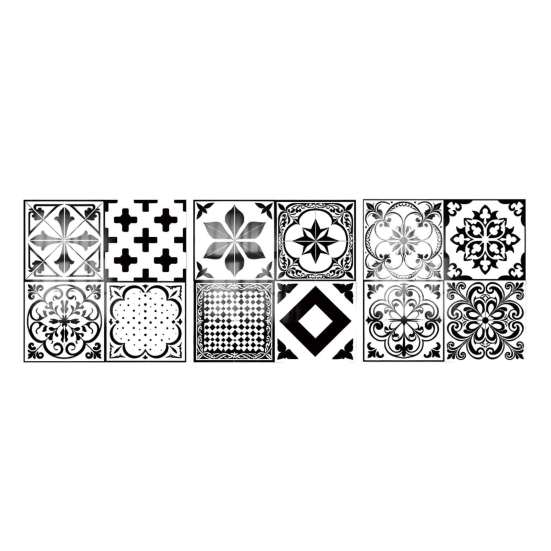 Kitchen Bathroom Wall Stickers 3Pcs 2D Retro Floral Tile Stickers, Self-Adhesive Waterproof Oil Proof Water Resistant Covers Decals, Peel &
