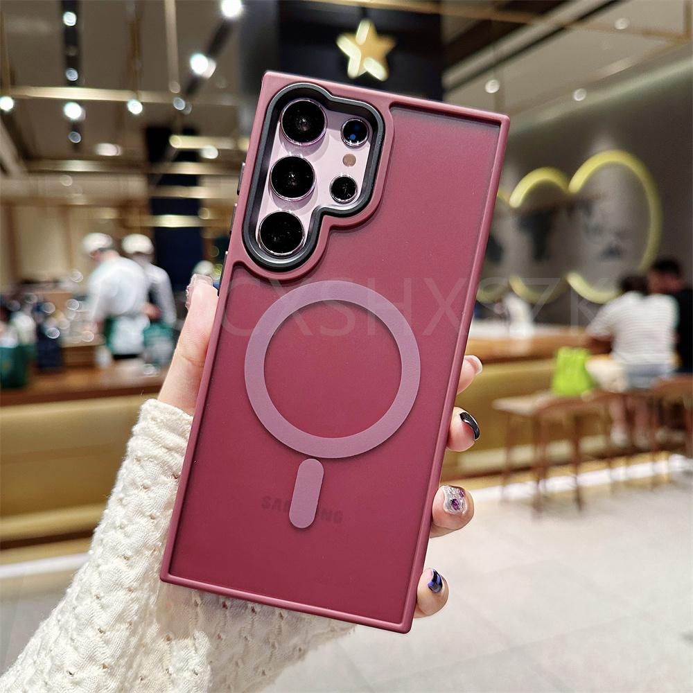 

Matte Magnetic Translucency Phone Case for Samsung Galaxy S25 Ultra S24 S23 S22 Plus FE Magsafe Wireless Charge Cover Samsung S25