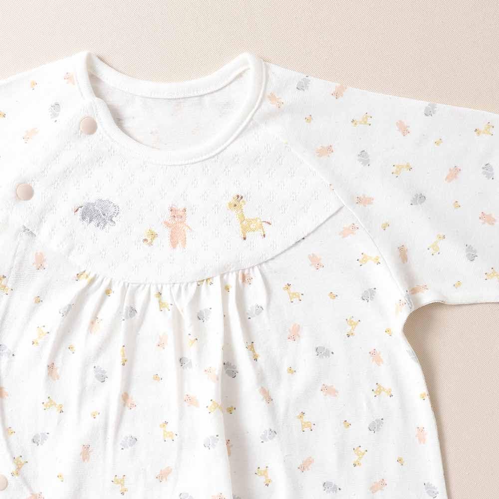 Cream de Coco Animal Print Jumpsuit with Interchangeable Crotch Newborn Baby Discharge Clothes for Hospital Boys and Simple and Size Two-Way