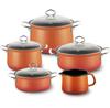 Nouvelle Corall Enamelware Set, 5 Pieces (0584-034)