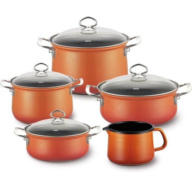 Набор эмалированной посуды Riess Nouvelle Corall, 5 предметов (0584-034)