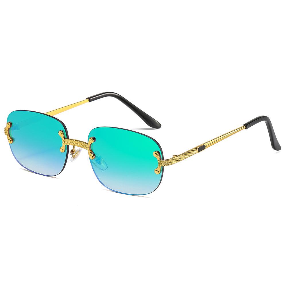 Luxury Brand Designer Rimless Square Sunglasses Women Men Popular Travel Fashion Vintage Punk Small Sun Glasses Mirror Shades