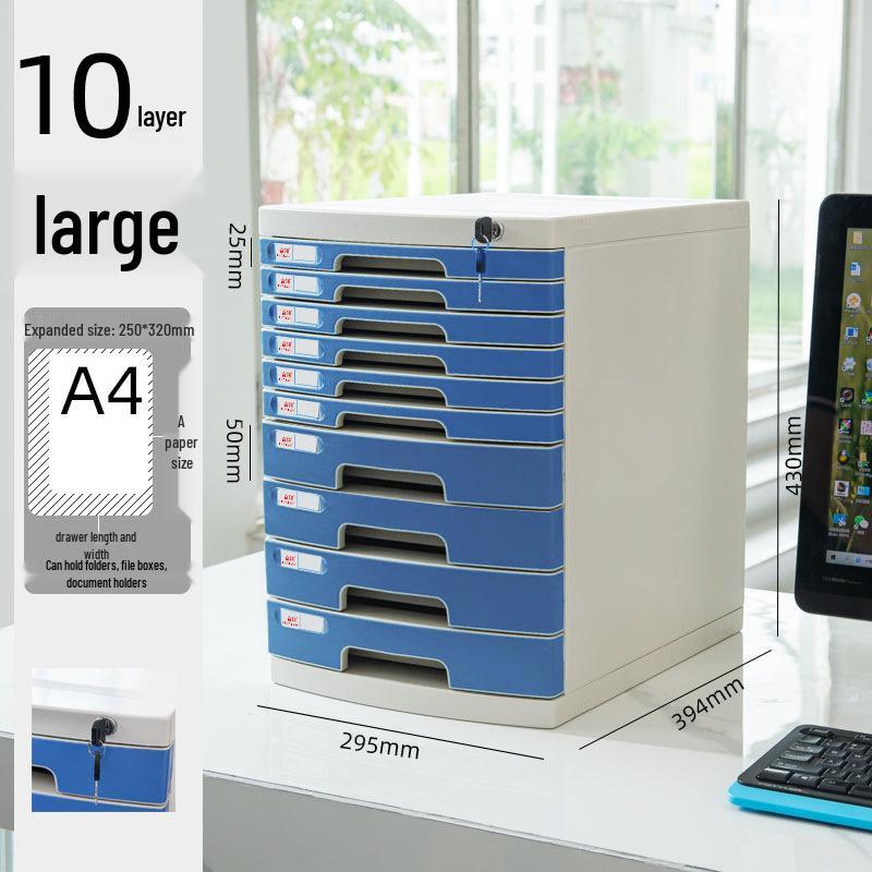 Abschließbarer mehrschichtiger A4-Desktop-Aktenschrank und Aufbewahrungsbox