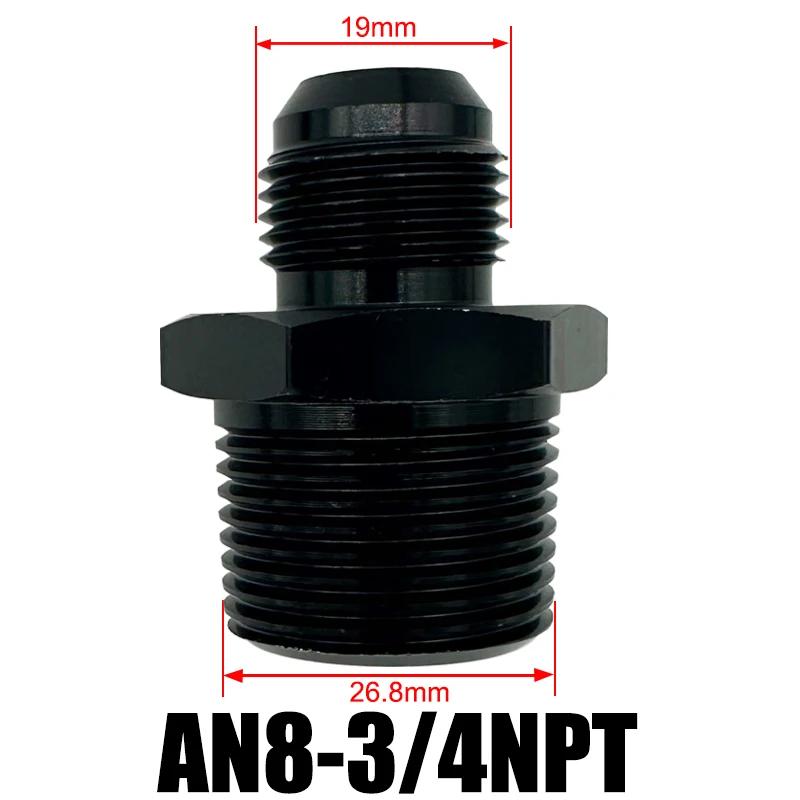 4AN 6AN 8AN 10AN 12AN To 1/2" 1/4" 1/8" 3/8" 3/4" NPT Oil Cooler Adapter Male Straight Fuel Hose Pipe Tube Thread Flare Fitting
