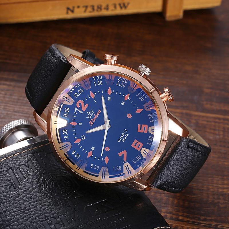 5-Piece Creative Gift Set: Business Watch with Leather Strap, Glasses, and Wallet