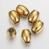 20pcs Stainless Steel Gold Color Oval Cylinder Spacer Loose Bead for DIY Bracelets Necklace Jewelry Making Beads Charm