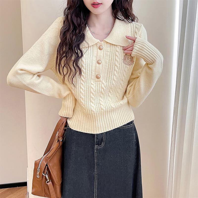 

TonLion Women s Academy Style Embroidered Polo Pullover L