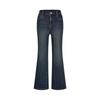 JIUZI Annacoco Women's Retro Fleece-lined Flared Denim Jeans