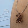 Cute Plush Velvet Bear Pendant Necklace for Women Girls Korean Fashion Bear Long Sweater Neck Chain Necklaces Collar Jewelry