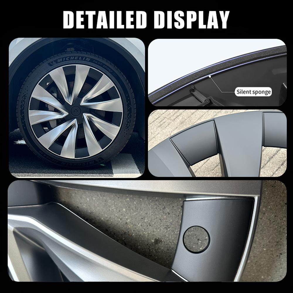 4 Copricerchi per Tesla Model Y Juniper Cerchi da 20 Pollici Copricerchio Sostituzione Performance Cerchi Helix 2.0 Copriruota Completo 2025