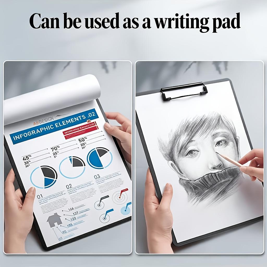5pcs A4 Large Folder, Writing Board, Painting Clip Board, Writing Pad Board, Record Folder Office Study-Essential File Organizer
