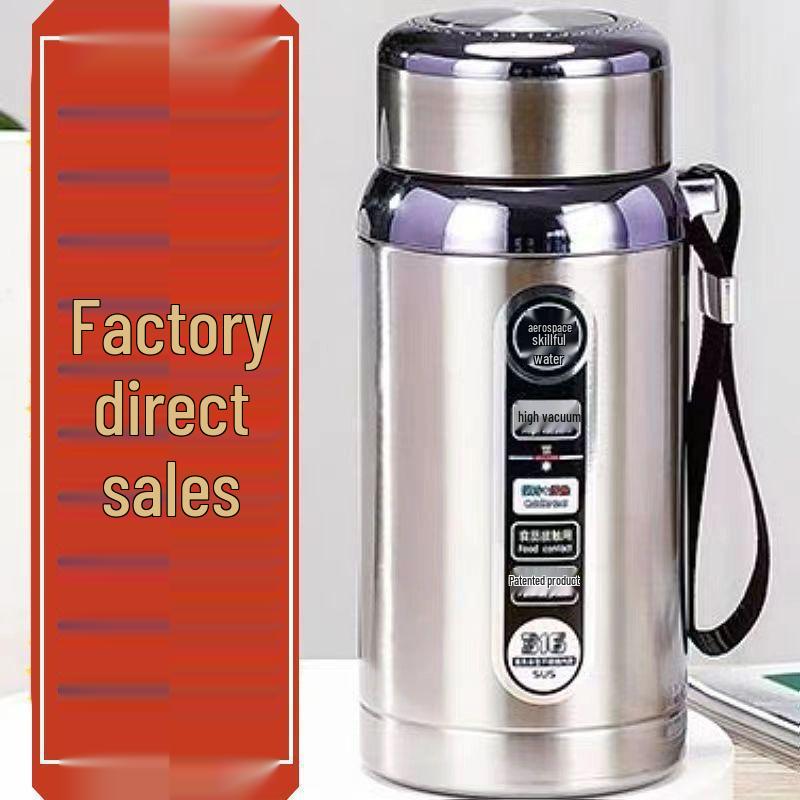 Portable Stainless Steel Insulated Water Bottle, Large Capacity for Men and Women, Ideal for Outdoor Sports, Short and Sturdy Design.