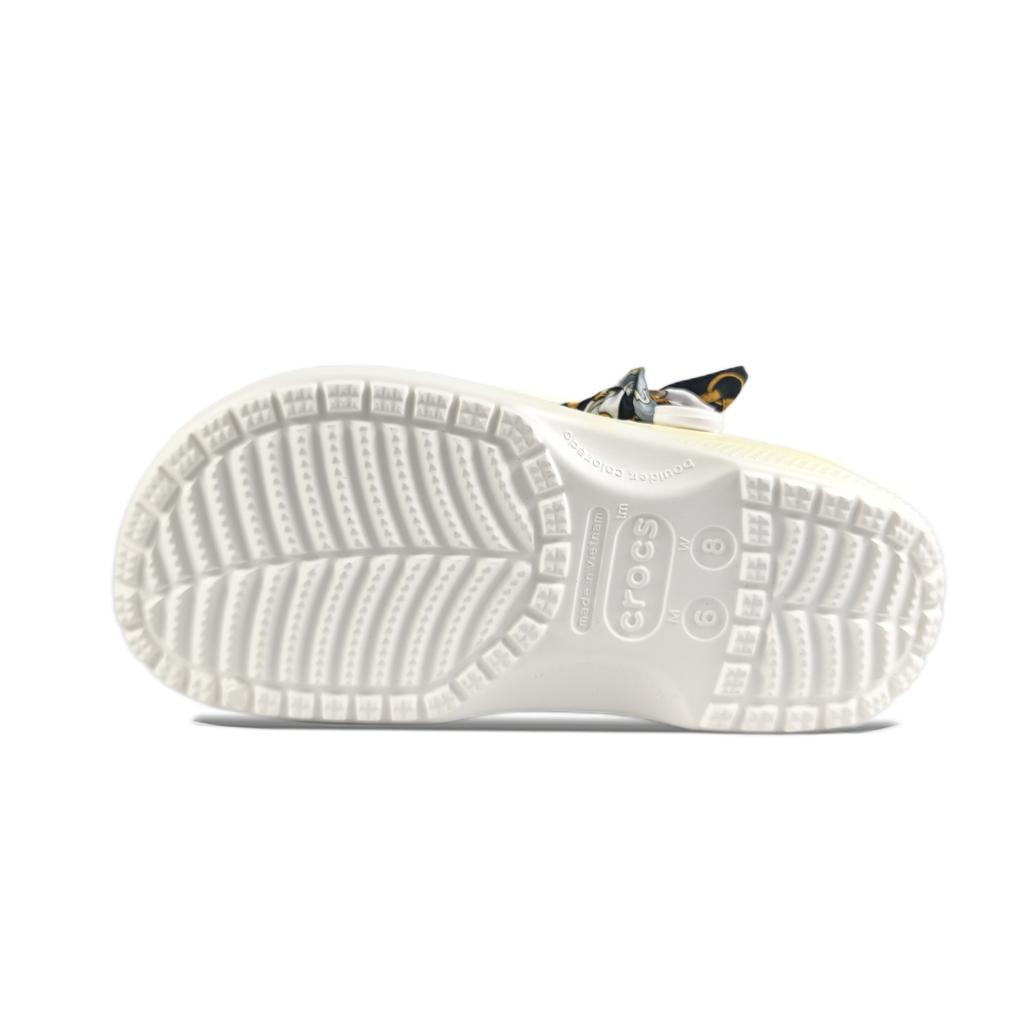 Crocs Crush Clog EVA Smiley Lemon Decorative Buckle Hand Painted Graffiti Casual Fashion Versatile Hole Shoes Unisex White