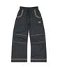 WAIKEI Lace Embroidered Bootcut Cotton Pants Charcoal