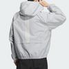 Adidas Fustl Woven Logo Print Striped Pattern Sports Casual Hooded Jacket Men Jackets Rock-Grey JI8736
