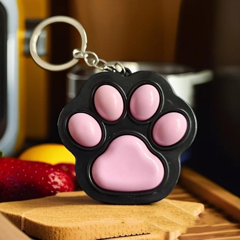 Tragbarer Katzenkralle Schlüsselanhänger Stressabbau Spielzeug Weicher Silikon Schlüsselanhänger für Rucksack Handtasche Reisen Büro Styles