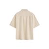 Calvin Klein Solid Color Square Pocket Single-Breasted Short Sleeve Shirt Men Tops Light-Khaki 40MM729-CXX