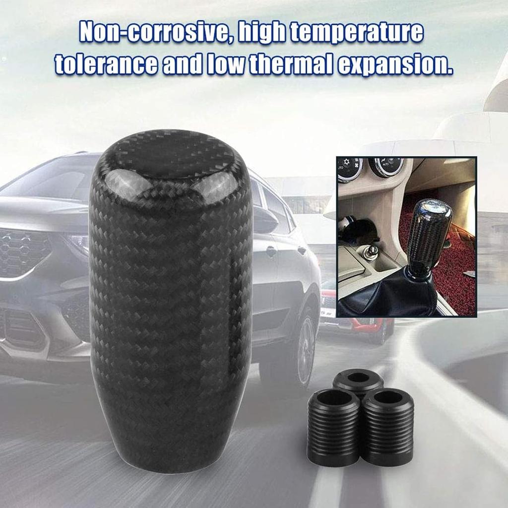 RYANSTAR Universal Gear Shift Style Knob,Car Modified Carbon Fiber Stand Head Manual Transmission Shift Lever Knob Head Wave Stick Shift Knob