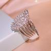 Stamp New Light Luxury Super Flash Zircon Hollow Snowflake Ring Female Party Birthday Jewelry Gift