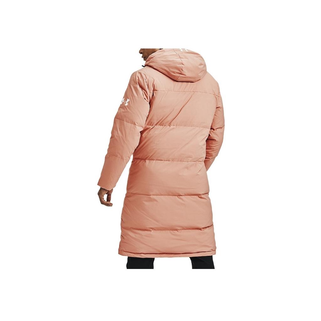 Under Armour Long Bench Sports Training Long Hooded Down Jacket Winter Couple Men Outerwear Rose-Red 1364591-661