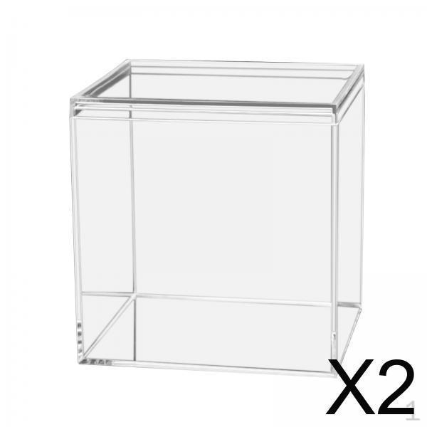 

2x Clear Acrylic Storage Box Container Snack Stackable 7.5cmx7.5cmx7.5cm