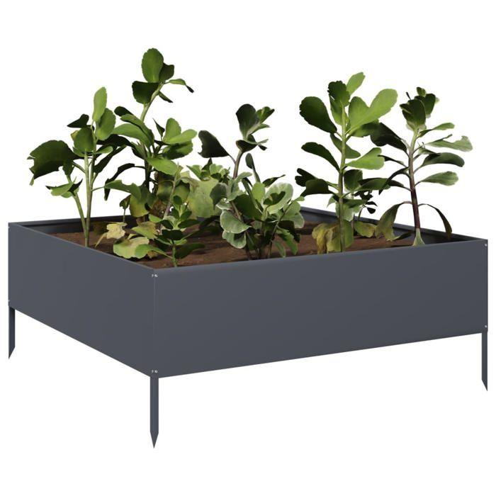 VidaXL Anthracite Raised Garden Bed 100x100x25 Cm Steel 851033