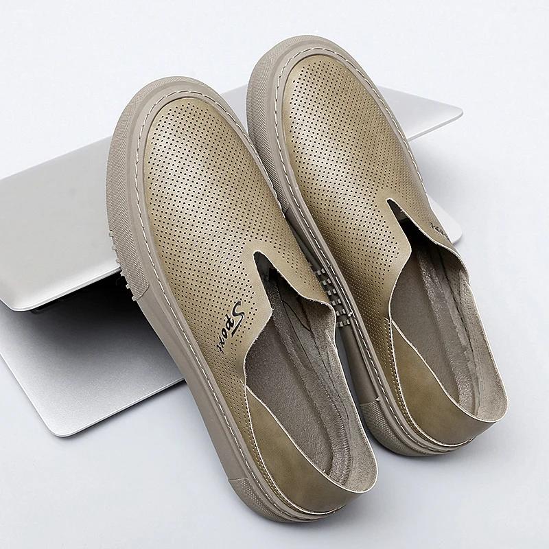 Summer Mens Shoes Handmade Designer Casual Shoes for Men Luxury Brand Leather Business Shoes Comfy Soft Anti-slip Driving Loafer