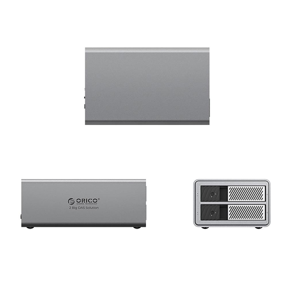 9828RU3 Festplattengehäuse mit RAID-Controller für 2 Laufwerke 2,5'' / 3,5'' SATA HDD / SSD - grau