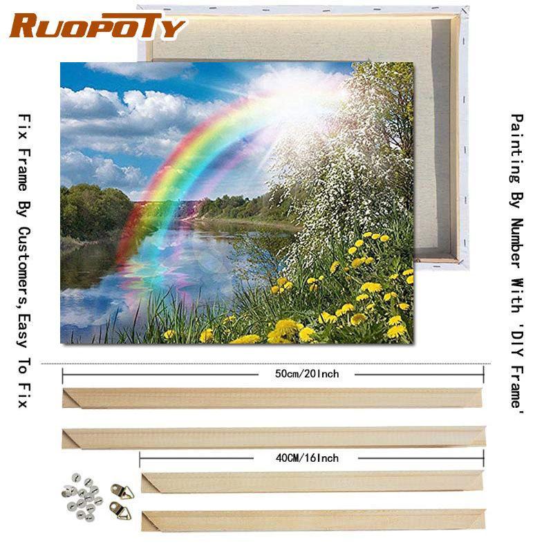 RUOPOTY Digital Natural Scenery Hand-Painted Art Gift Diy Digital Painting Set Room Decoration