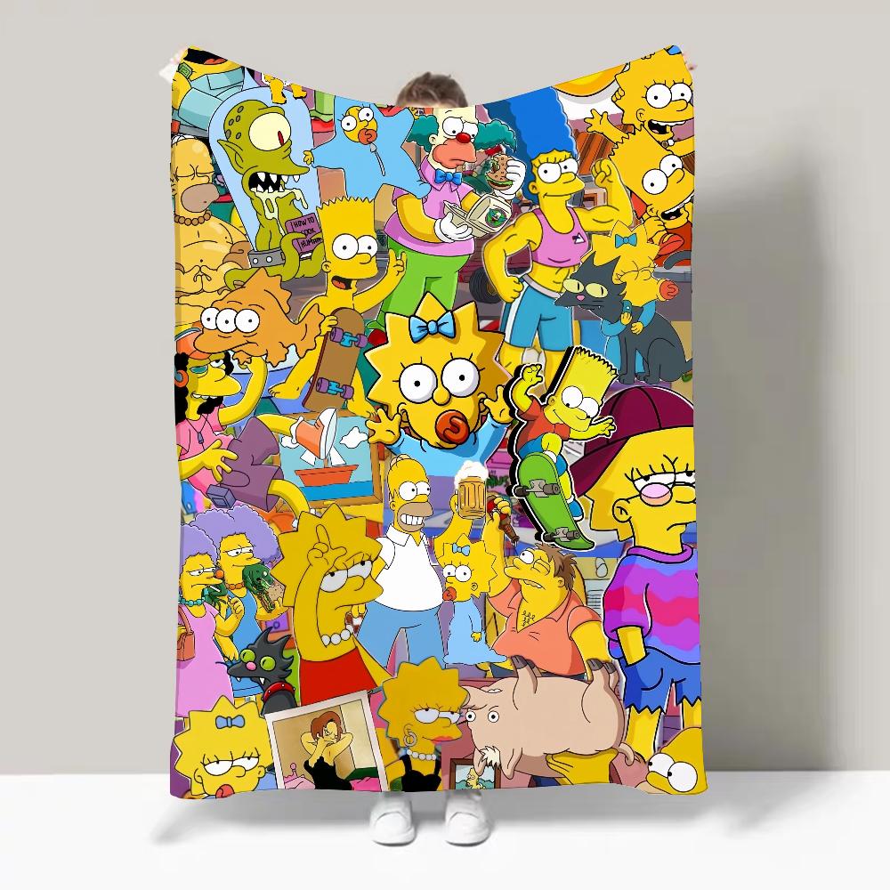 Cartoon-S-Simpsons-Cartoon Blanket Design Lightweight For Dorms, Naps, Living Room, Office,Sofa,All-Season